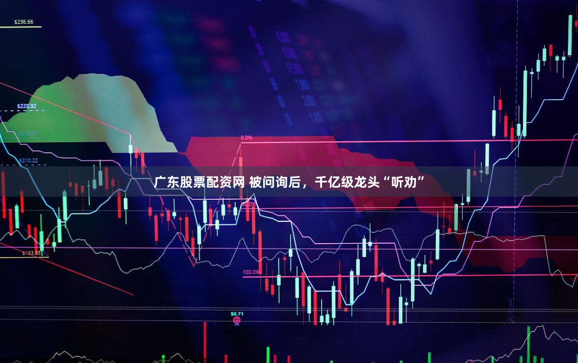 广东股票配资网 被问询后，千亿级龙头“听劝”